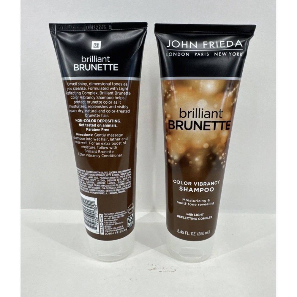 Lot Of 2 John Frieda Brilliant Brunette Color Vibrancy Shampoo 8.45 fl oz